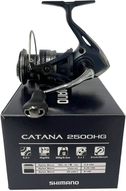 시마노 카타나 스피닝릴, 2500HGFE, 실버 + 네이비