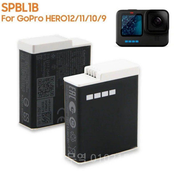 GoPro 12 10 11 9 Enduro 추운 날씨 충전식 배터리 Hero9 Hero12 Hero11 새 교체 SPBL1B