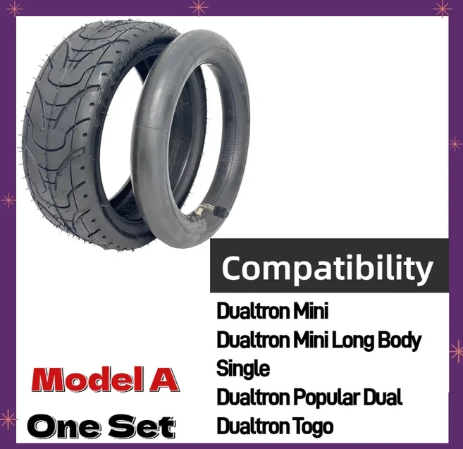 미니모터스 DT 듀얼트론 스페셜 롱 바디 토고 차머 교체용 스쿠터 타이어 70/50-6.1 외부 세트, 01 One set