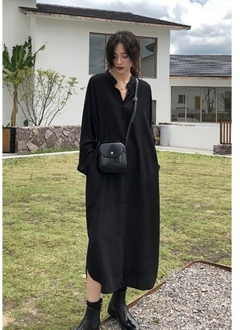 로미홀리 vaviola 바비올라 심플리 차이나넥 셔츠원피스 291