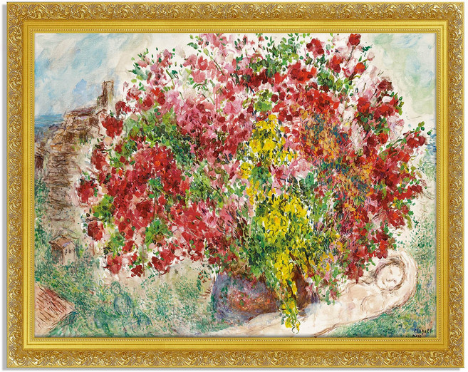 세잔느화실 명화 캔버스 그림액자 마르크 샤갈- 생폴 드 방스의 정원 1973, 캔버스액자, (41x31cm) 6호