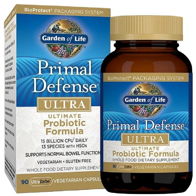 가든오브라이프 프라이멀 디펜스 울트라 프로바이오틱 150억 CFU 캡슐 90정 248463, 90 Count (Pack of 1) - 쿠팡