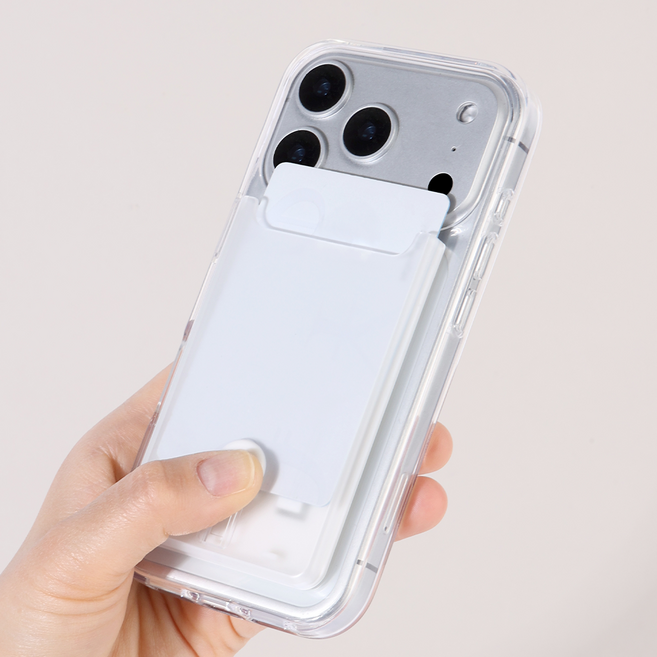 디자인스킨 맥세이프 슬라이딩 카드 포켓, 매트클리어, 1개