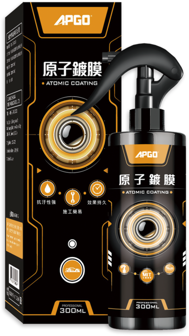 APGO 原子鍍膜 汽車鍍膜 漆面保護 簡單施工 提升光澤 300ml, 1