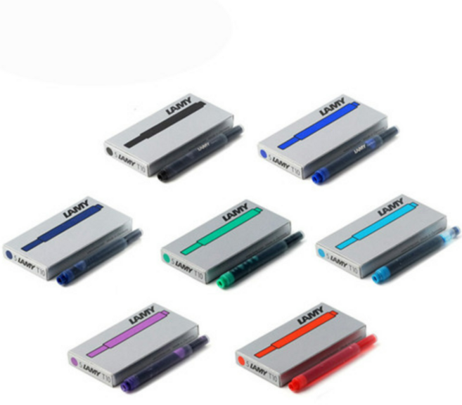 LAMY T10 만년필용 일회용 잉크 카트리지 5p, 터키옥색, 10개