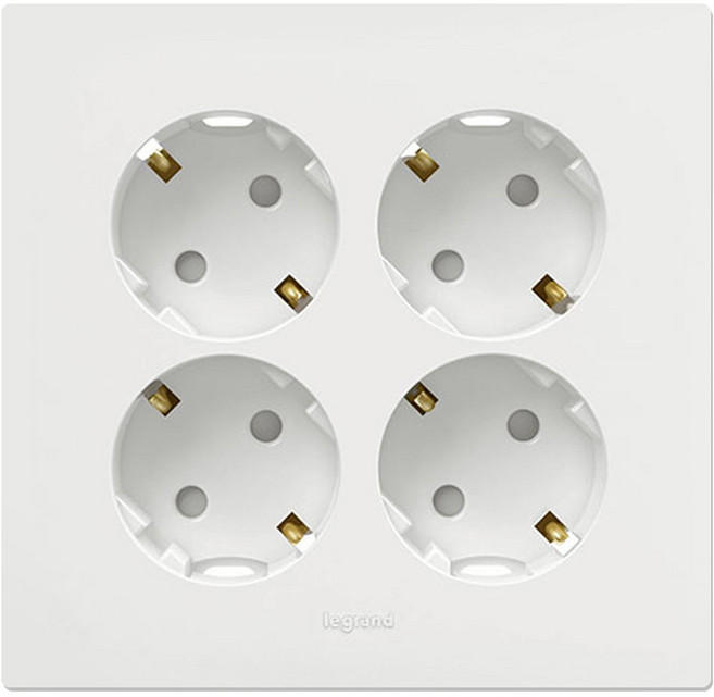 [본사정품] 르그랑 아펠라 화이트) 접지 콘센트 4구, 1개