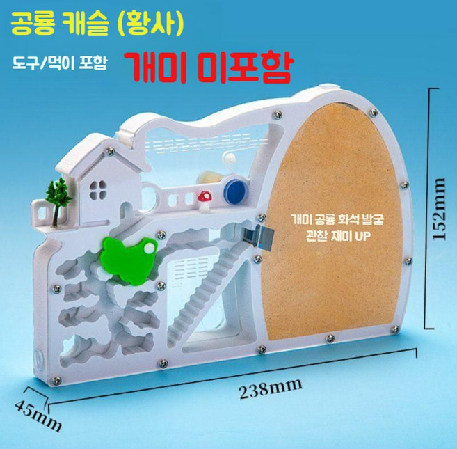 과학 개미 관찰 개미집 개미성 채굴 작업장 여왕개미 번식장 생태 상자 모래둥지, 공룡캐슬 황사
