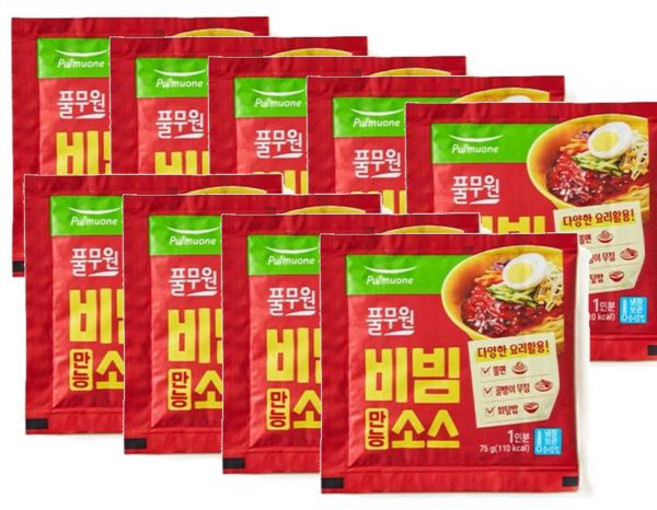 풀무원 만능비빔소스 쫄면 회덮밥 골뱅이무침, 9개, 75g