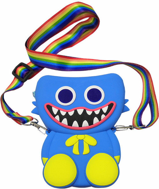 블루 핑크 괴물 굿즈 뽁뽁이 푸쉬팝 팝잇 가방 열쇠고리, 1개, 팝잇가방(블루괴물)