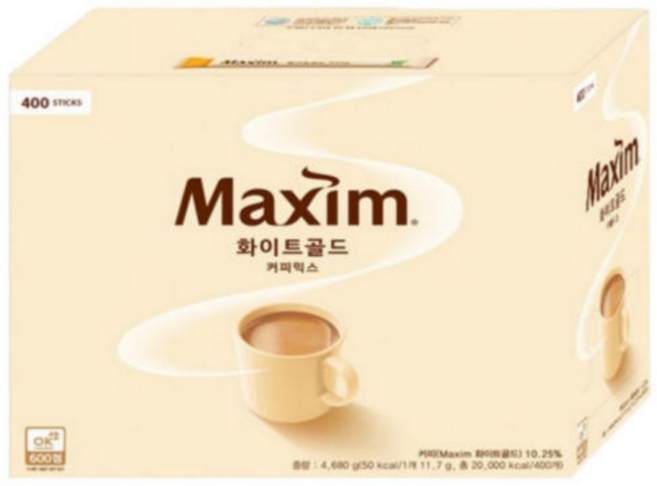 맥심 화이트골드 커피믹스 400T, 11.7g, 1개입, 400개