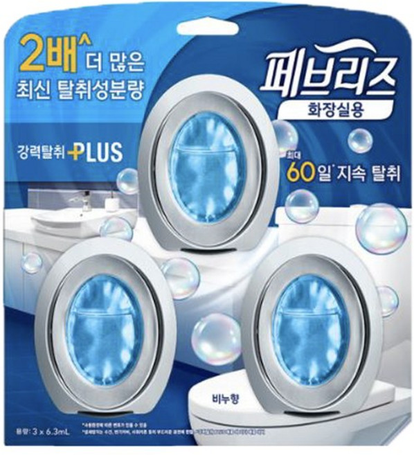 페브리즈 비치형 플러스 화장실용 상쾌한 비누향 3p, 6.3ml, 1개