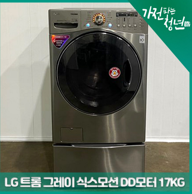 LG 트롬 그레이 식스모션 DD모터 드럼세탁기 17KG 중고세탁기, FR4755MQ1PZ