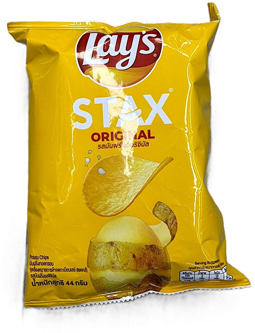 태국 레이즈 오리지널 포테이토칩 감자칩 감자53% lays STAX original worldfood, 1개, 44g
