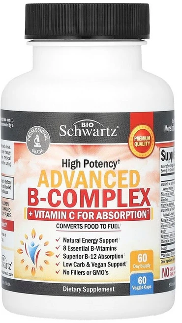 BioSchwartz 고효능 고급 B-복합체 베지 캡슐 60정 BTZ-11994, 1개 - 쿠팡