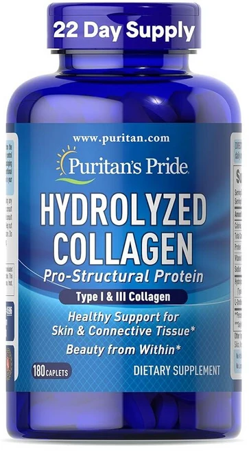 퓨리탄프라이드 하이드롤라이즈드 콜라겐 1000mg 캐플릿 180정, 퓨리탄프라이드 하이드롤라이즈드 콜라겐 1000mg 캐플, 1개 - 쿠팡