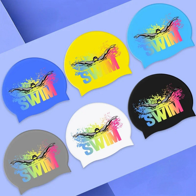 수영모자 메쉬수영모자 홀리데이 아이콘 미즈노 빅사이즈수모 펑키타 에디션 성인용 끈묶는 리본수모 부드러운 실리콘모자 성인수영모자 공홈미판매제품 샤크 헤어 남녀공용 예쁜수영모자 패턴, 1개, 208-블랙