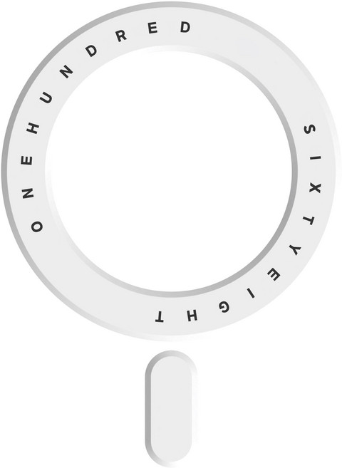 168cm 맥세이프 호환 플레이트 자석 스티커, 화이트, 1개