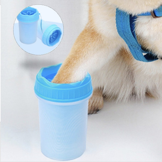 간편 반려동물 발세척컵 강아지 뚱스몰, 소, 블루/소형, 1개