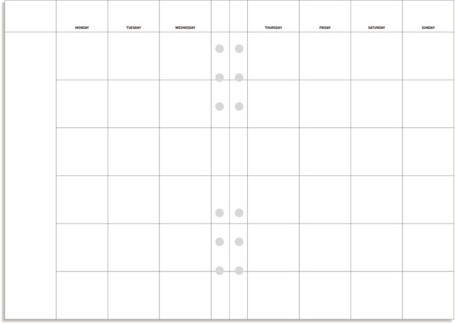 데이스테이션 6공 A5 25절 바인더 리필 먼슬리 플래너, 월요일 시작, 분리형 심플