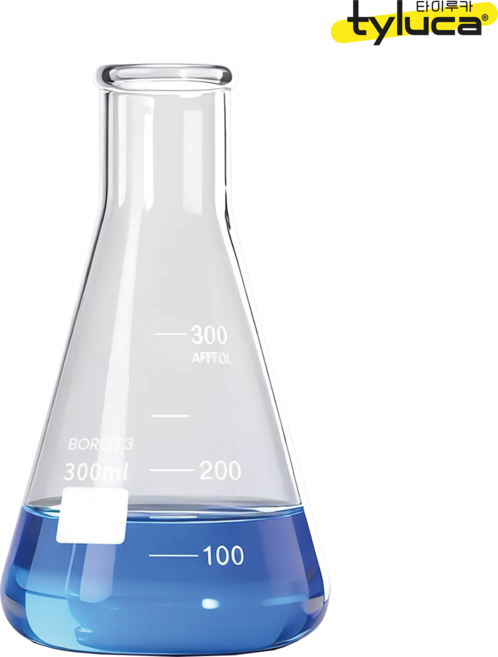 [타이루카] 유리 삼각 플라스크 Boro3.3 경질 1급, 1개, 300ml