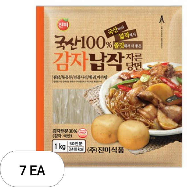 진미 감자납작당면, 1kg, 7개