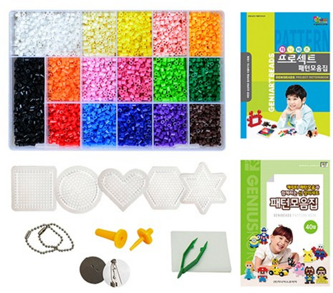 지니비즈 캐릭터패턴모음과 함께하는 신 창의세트, 1세트, 혼합색상