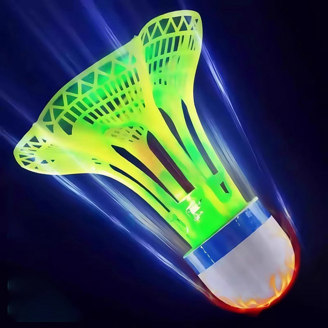 FATTYS 방풍 밤 스피드 에어 빛나는 셔틀콕, 엘로우, 1세트, 3개입