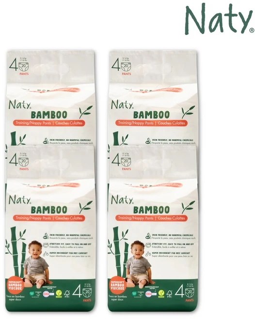 [Naty] 네띠 밤부 기저귀 팬티형 4단계 80매 - 쿠팡