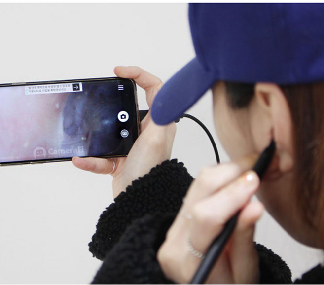 LED 카메라 귓속 내시경귀이개 귀후비개 휴대폰연결 5핀 C타입, 1개