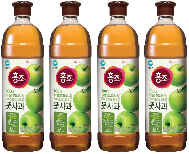 청정원 홍초 풋사과, 1.5L, 4개