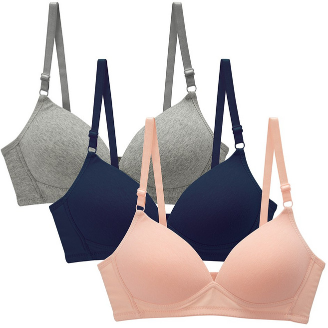 속맘 숨쉬는노와이어 브라 3매세트 저중심 여성브라 브래지어