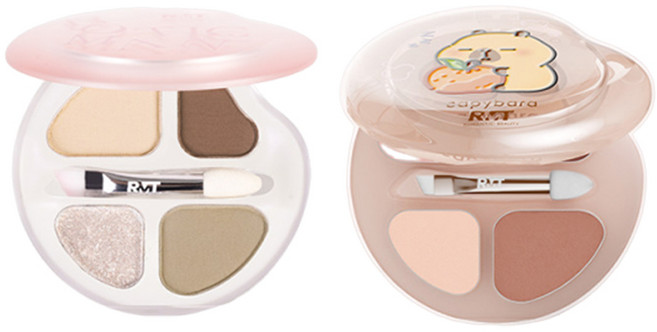 RMT羅小曼 四色臥蠶淚帶盤 眼影腮紅修容盤 新手適用, 聯名款04甜巧莓, 1個