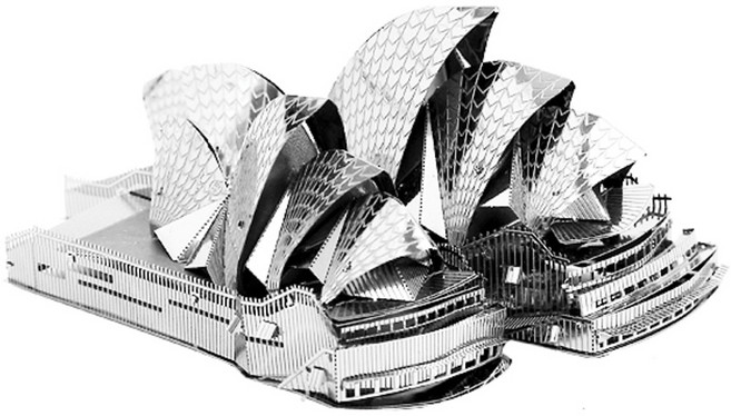 3D메탈미니실버 오페라하우스입체퍼즐건축모형조립키트, 단품, 단품, 1개