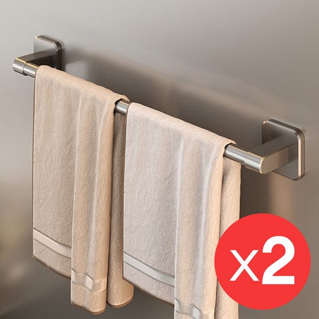 타즈샵 무타공 욕실 주방 다용도 수건걸이, 2개, 무타공수건걸이 그레이