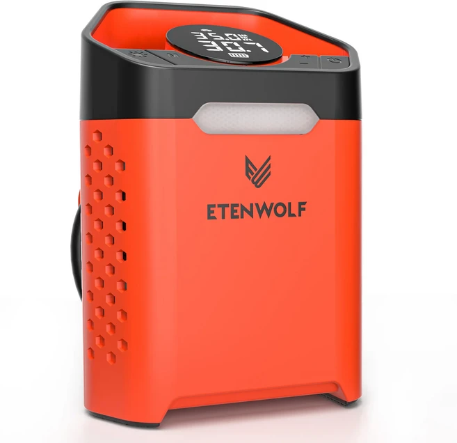 ETENWOLF ZEPHYR V3 휴대용 자동차 압축기 160 PSI 100% 듀티 사이클 타이어 팽창기 7800mAh 바이크 오토바, 01 V3 Orange, 1개