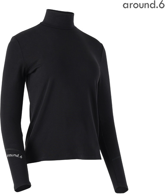 [어라운드식스]프리미엄 텐셀라이오셀 골프 이너 반목티셔츠 간절기 여성용_블랙 M