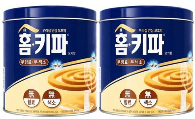 홈키파 디 모기향 무색소캔, 2개, 50개입