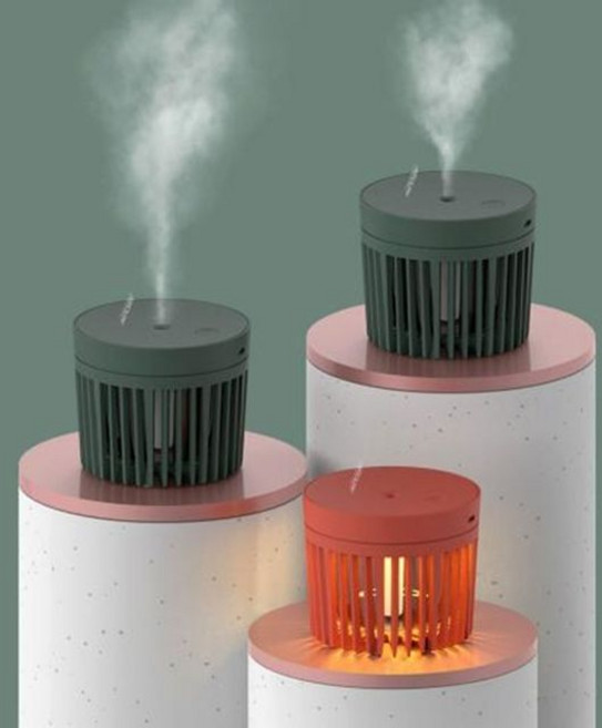 샤인빈 미니 초음파 가습기 저소음 LED 무드등 사계절, 레드