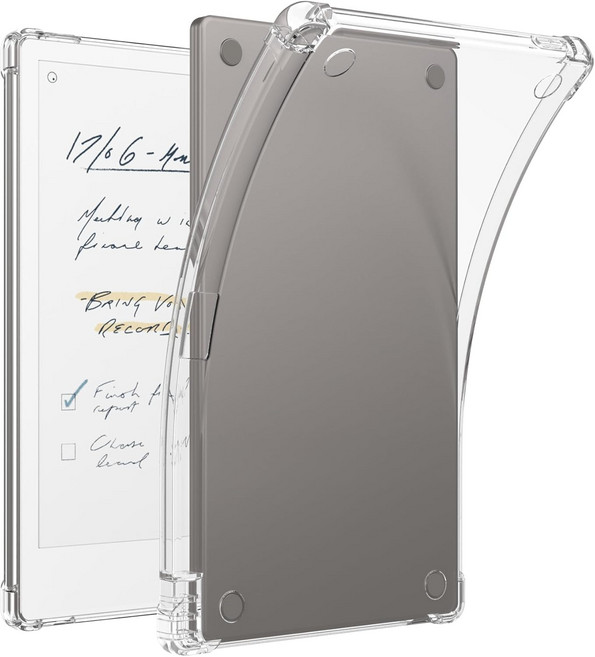 Clear Case for Remarkable Paper Pro Move 7.3" eBook Flexible Soft TPU Back Cover with Pencil Holder, LaoShuSheng 7.3인치 리마커블 페이퍼 프로