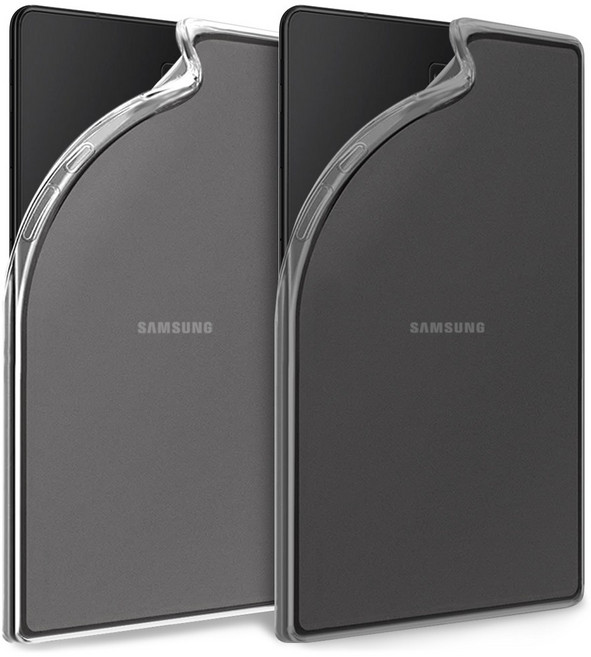 더조은셀러 2 개 투명 젤리 케이스 소프트, 투명+그레이, 1세트