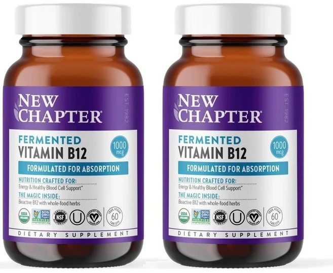 뉴챕터 발효 비타민 B12 1000mcg, 2개, 60정 - 쿠팡