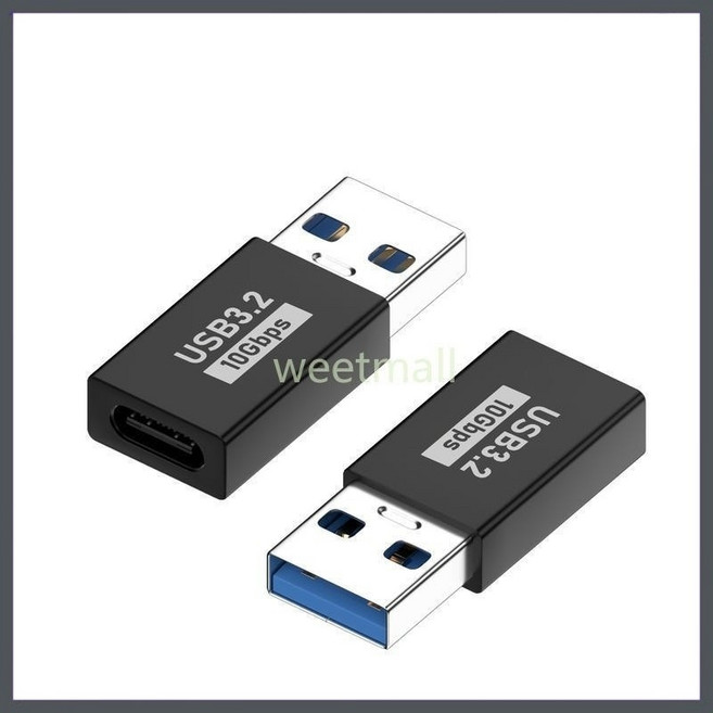 USB3.2 10Gbps 轉接頭, 黑色-TypeC母轉USB3.2公10Gbps, 1個, 3cm