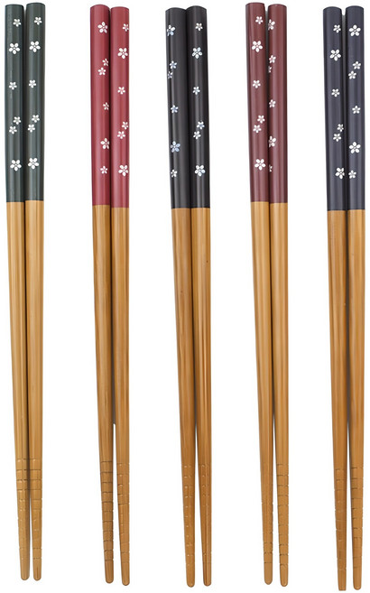 키친유 일식 대나무 젓가락 5종 세트, 혼합색상, 단품, 1세트