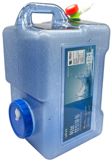 밸브형 캠핑물통 워터저그 차박 생수통, 18L, 1개