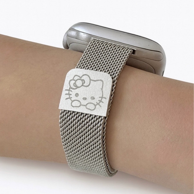 애플워치 밀레니즈 슬림 스트랩 고양이 각인, 스타라이트