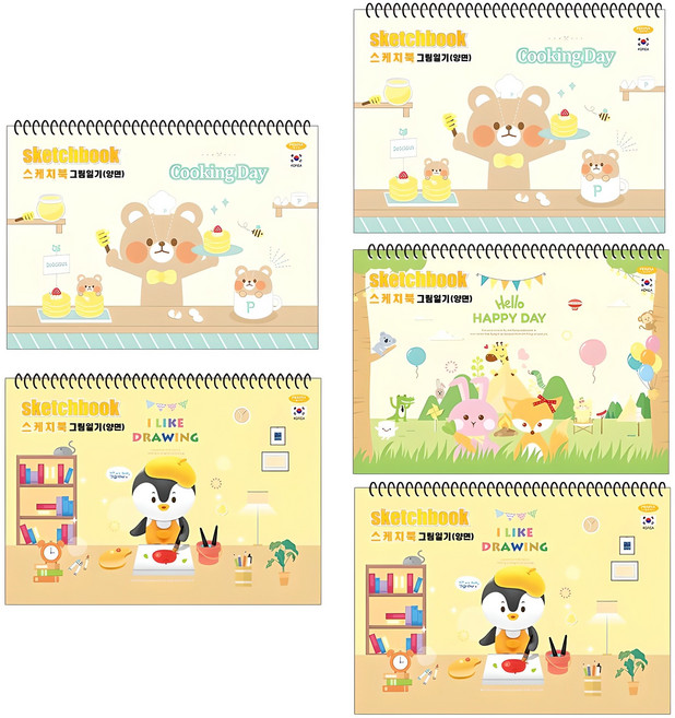 펜피아 2000 그림일기 양면 스케치북, 랜덤 발송, 5개
