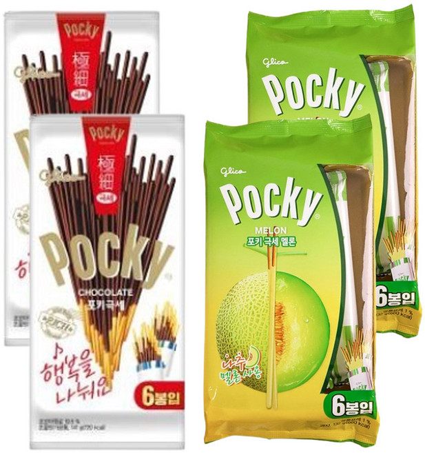 포키 패밀리팩 바삭한 맛 (멜론6팩+극세6팩), 2개, 273g