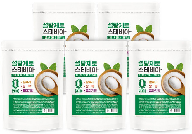 매일 설탕제로 스테비아 설탕대체 NON GMO 자연유래, 5개, 1kg