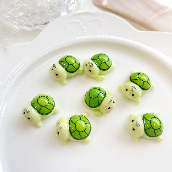 [1개]고리형 20mm 볼빨간 통통 거북이 실버 GP430 악세사리부자재