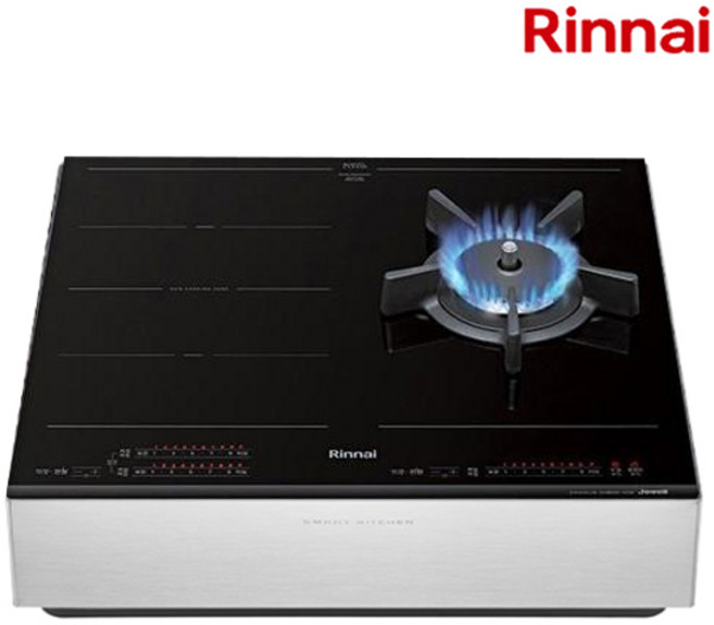 린나이 독일 쇼트상판 플렉스존 가스하이브리드 3구 인덕션 (인덕션2+가스1) 스탠딩형 15cm외함포함